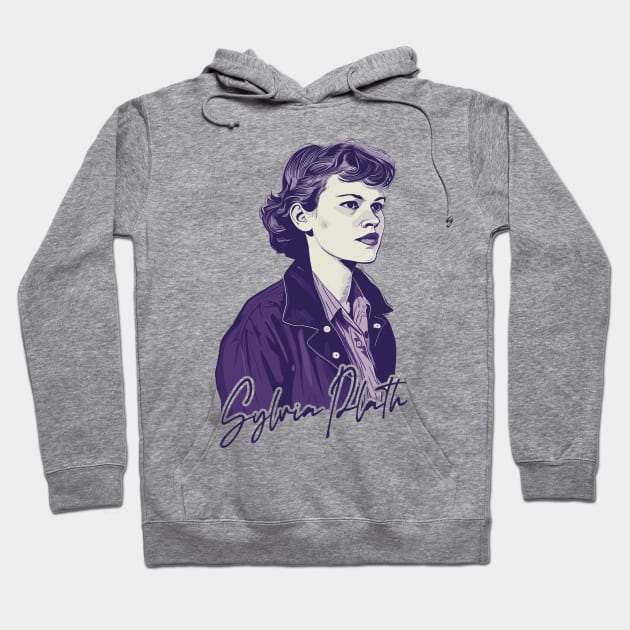 Sylvia Plath / Retro Quote Design Hoodie by unknown_pleasures